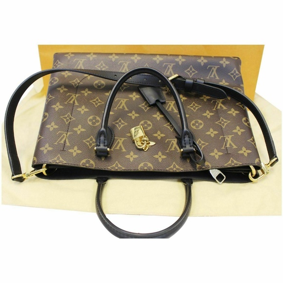 LOUIS VUITTON Flower Monogram Canvas Tote Bag Brow - Picture 4 of 8